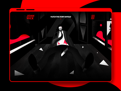 John Wick 3 Movie Interactive UI Website Experience experience experience design flat flat design flat illustration grain grain texture illustration movie movie art ui webdesign website website concept website design