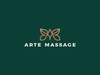 Arte massage butterfly logo logotype massage minimalism monogram nature spa