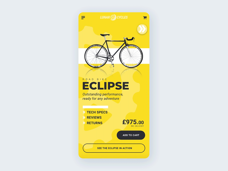 Lunar Cycles bike app adobe illustrator adobe photoshop adobe xd animation bicycle bike cycling design ecommerce gif lunar mobile moon shop store ui ux web