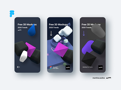 3D models in UI design - 2020 trends 2020 3d 3ds 3dsmax 4d cinema4d design download figma free freebies minimalist mobile rendering shapes soft trend ui