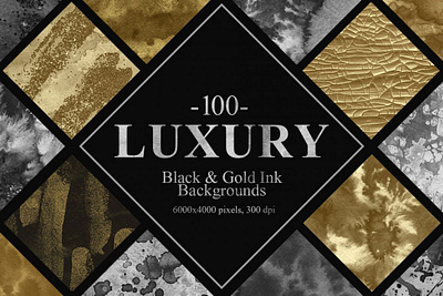 100 Luxury Black&Gold Ink Textures backgrounds digitalart luxury photoshop