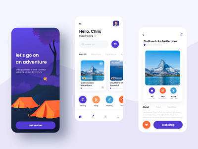 Aixin Travel adobe xd app app design application camping design illustration inspiration ios app kayaking mountains travel travel agency travel app traveling ui ui ux ui design uidesign uiux