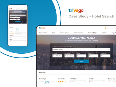 UI/UX Design Case Study case study design filters hotel mockups research service ui ux