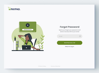 Simplified Password Reset & Recovery for PayPad design password recovery reset password ux