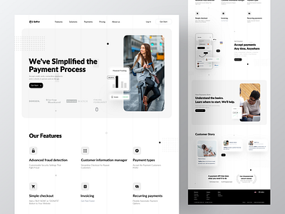 GoPay app application clean creative design interface landing landing page minimal modern page payment site typography ui uiux ux web webdesign website