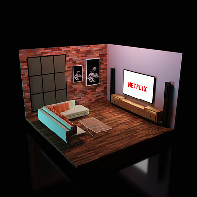 netflix 3d 3d art 3ds max 3dsmax architecture art blender design interior design lowpoly