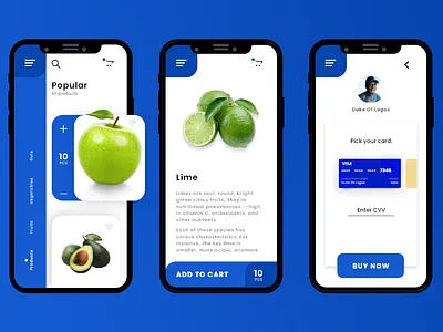 Fruit shopping ui app design apple design mobile ui shopping shopping app ui uidesign