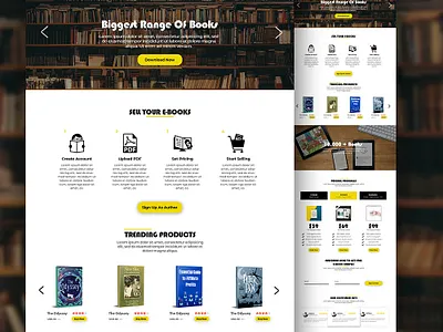 E-book Store Website design landing page ui ux web web design webdesign website website concept website design website designer website designing