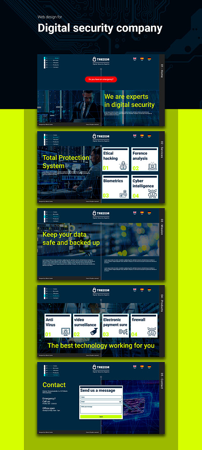 Web design for digital security company app branding digital security ui ux web web design