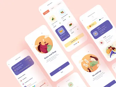 Grocery Delivery UI map app design card clean delivery app design ecommerce food app food delivery grocery grocery delivery ios minimal mobile app design order platform product service shopping store ui ux