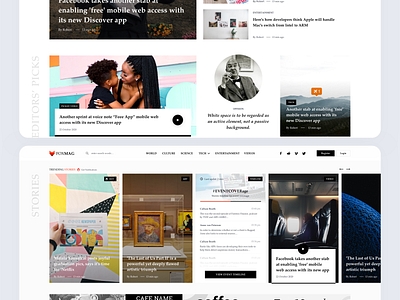 FOXMAG cards clean magazine stories ui white
