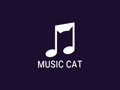 MUSIC CAT branding cat logo design flat icon logo logos minimal music photoshop set