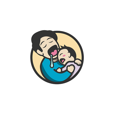 Father and Daughter adobe illustrator branding cartoon daughter design father fathers day flat hug illustration logo sleep vector