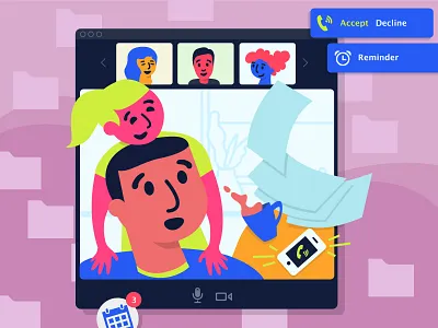 Happy Fathers Day 2020 fathers day fathersday illustration interface macbook vector vidochat zoom