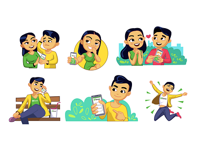 E-sewa Nepal Viber sticker pack branding communication concept digital arts illustration sticker design style ui vector web illustration