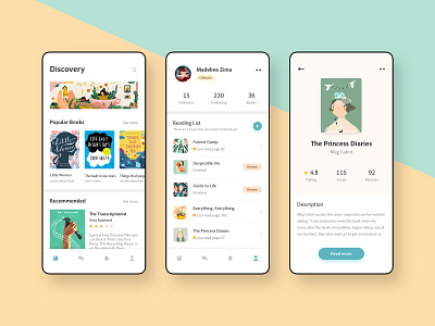 Reading App app design ui