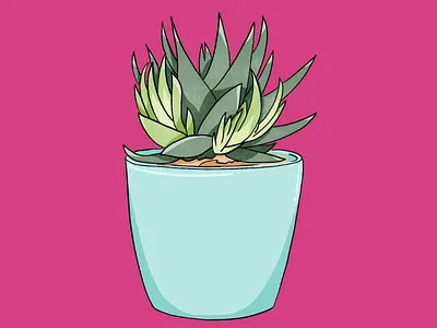 Succulence flat colours pixel plants procreate simple succulent vector vexel vexel art