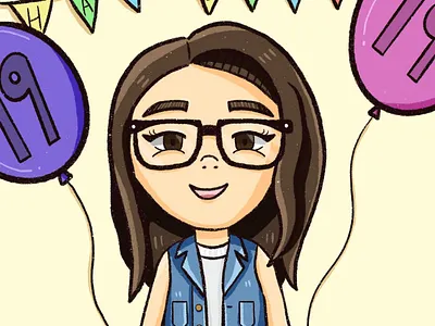 Birthday Girl birthday cartoon chibi comic cute drawing fathers day girl illustration photoshop procreate