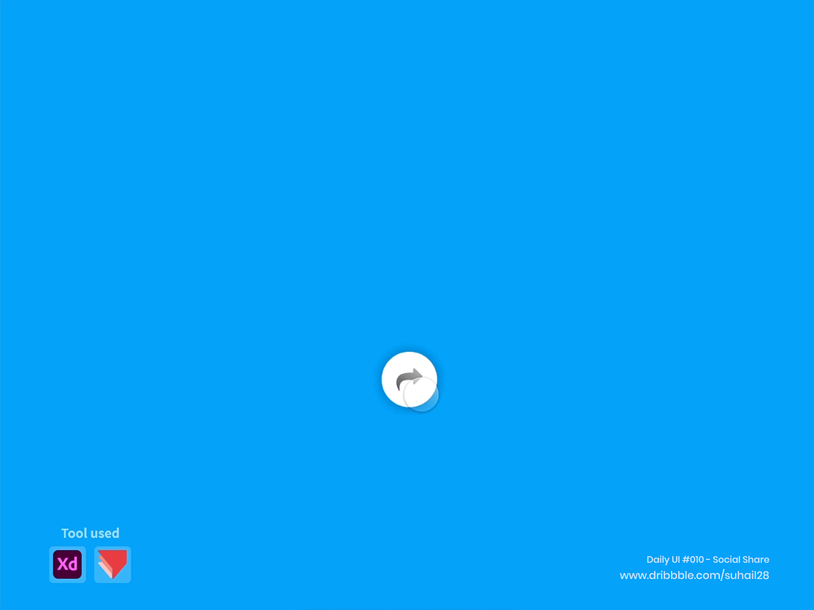 DailyUI_#010 - Social Share adobe xd buttons daily ui 010 dailyui minimal protopie prototype share buttons social media social sharing ui design
