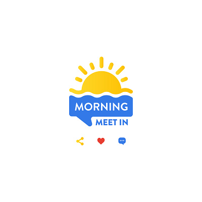 Talk-show logo "Morning Meet IN" branding illustration logo