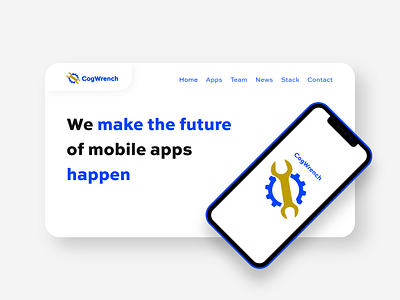 CogWrench - Software development company branding flat icon minimal negative space neumorphism typography ui vector web website website design