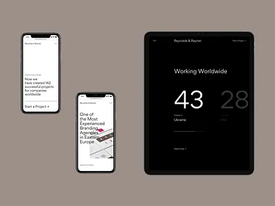 Reynolds and Reyner — Agency Website clean creative design ipad iphone minimal mobile page project responsive tablet ui user interface ux web website