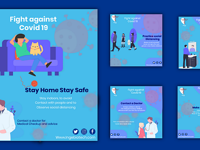 Covid 19 social media advertising advertisememt advertising covid19 design designthinking dribble illustration illustrator staysafe