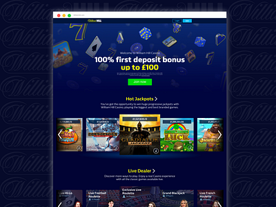 William Hill Landing Page casino design landing page landing page design landingpage live odds splash screen william hill