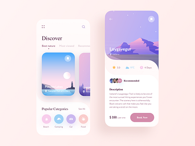 Travel Mobile App - Part 2 adventure booking illustration ios app mobile mobile app mobile app design pastel colors travel travel app traveling