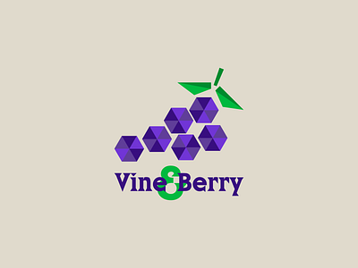 Vine & Berry branding dailylogochallenge design flat geometric geometric design grapes icon logo minimal vector vine wine