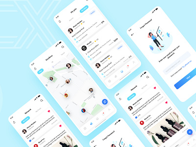 Hiring - Contractor - Freelancing App challenge contracts dailyui free freelancing hiring instagram jobs jobseeker latest design latest news map minimal mobile mobile ui muudy posts trend ui