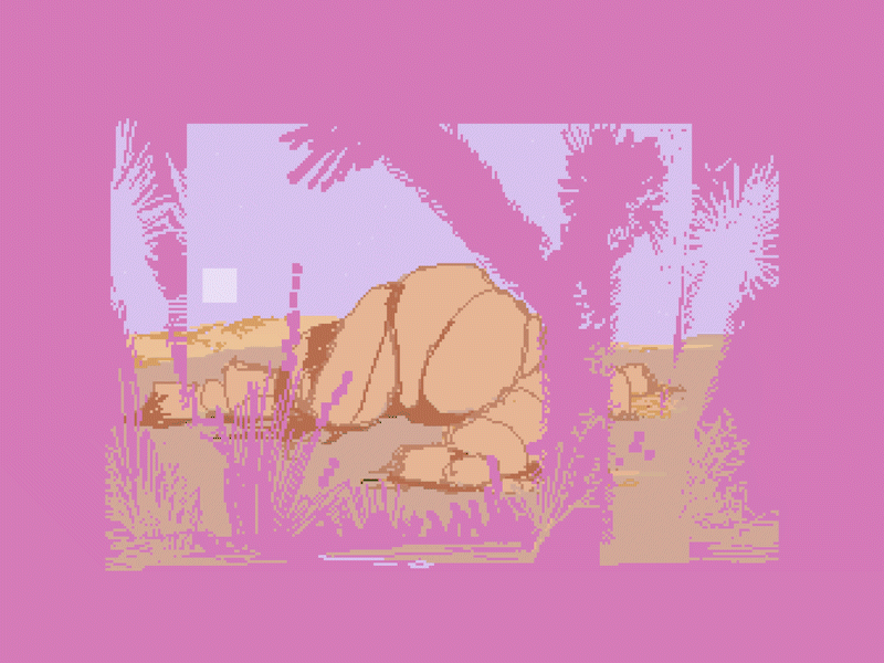 Joshua Tree Morning animatedgif animation design gif gif animation illustration pixel pixelart