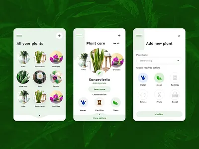 Plant Care App UI app application ui care flowers light plant ui watering
