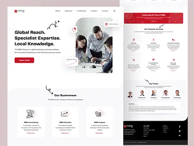NMG Group Website Redesign adobexd appdesign branding design designsense figma graphic design illustration landing page logo ui uiux ux vector web design website redesign