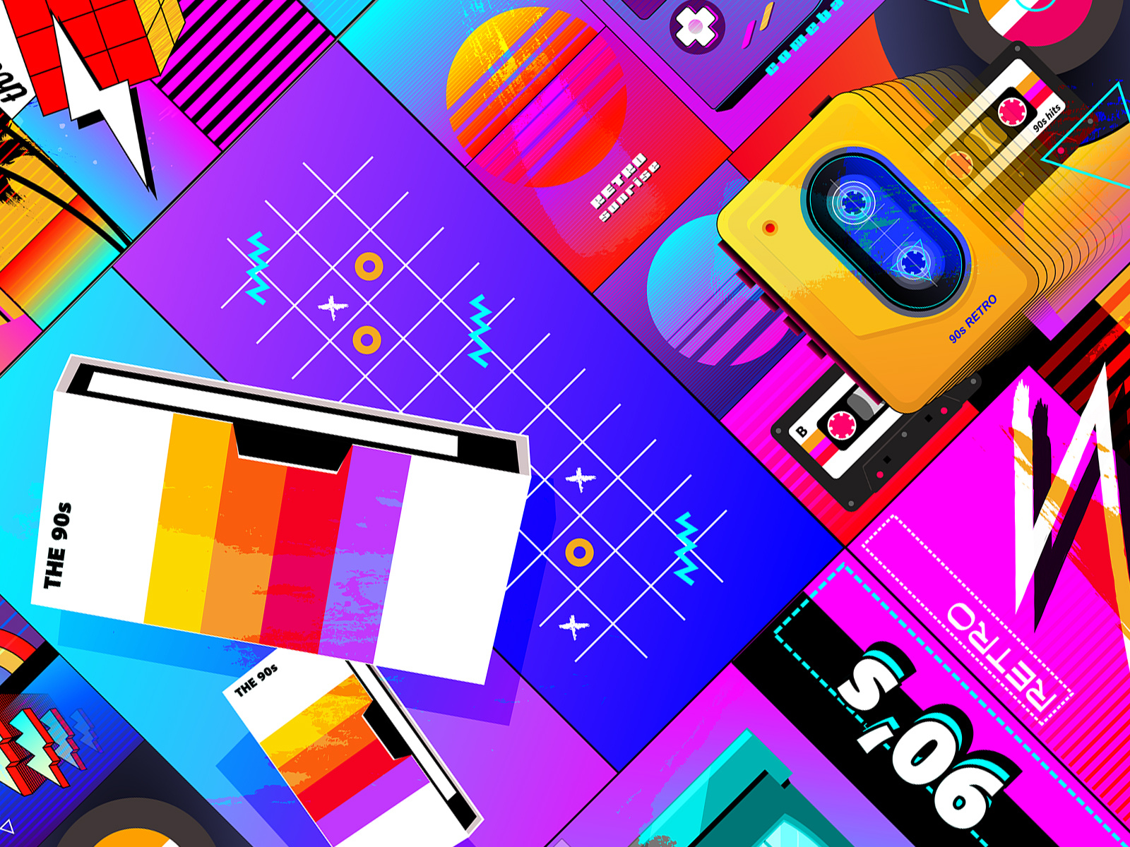 The 90's branding patterns by Diana Hlevnjak on Dribbble