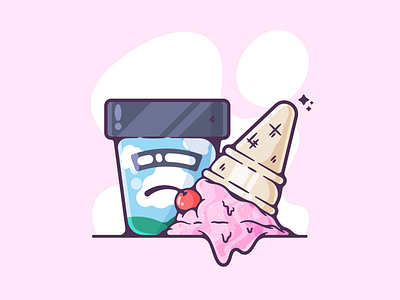 Ice Cream adobe art cartoon clean cold color creative designer dessert dribbble flat graphic graphic design ice cream illustration illustrator modern shot simple sweet