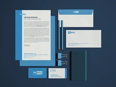 TRIBRAX's stationary behance project branding design freelancer logotype marks stationary visual identity