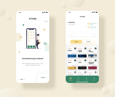 eStudy : E Learning App UI Design app app design application design education elearning home page home screen iphone minimal ui ui ux user experience user interface ux walkthrough