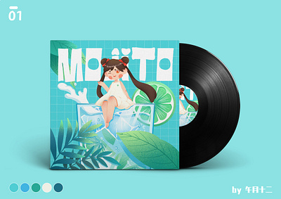 Mojito cd cd cover design illustration