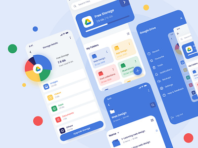 FREEBIES - G-Drive UI Exploration android app app clean cloud cloud storage design explorations file management file manager flat google app google drive ios minimal simple storage ui ux