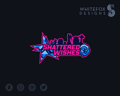 Shattered Wishes Logo branding cemetery design logo rose shattered star tombstones vector