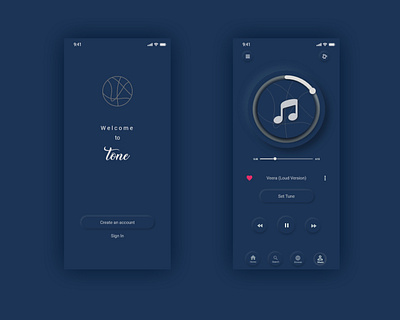 Tone - UI Design app challange colors concept dailyui design illustration minimal neumorphic ui uidesign ux