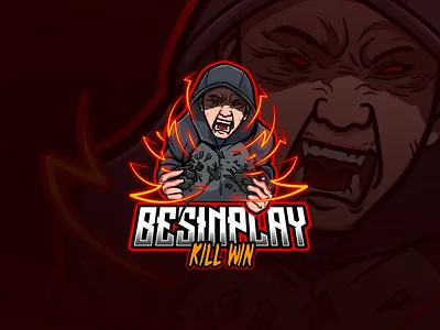 Angry Esport "Besin Play" cartoon logo commision work esport esport logo esportlogo esports esports logo gaminglogo graphic design logo logodesign mascotlogo sport sports logo