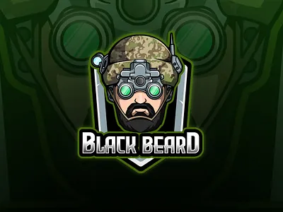 Military Esport Logo "Black Beard" army commision work esport esport logo esportlogo esports logo illustration logo logodesign mascotlogo military vector vectorart