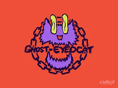 Ghost-Eyed Cat Logo brand brand design branding cat chain design ghost halloween horror illustration logo logo design