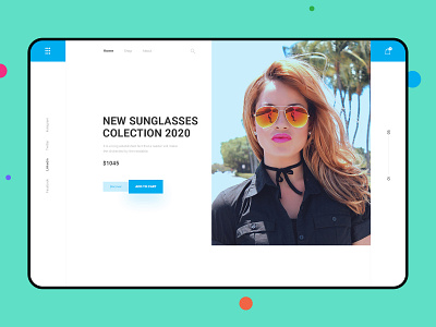 eCommerce Sunglasses Website adobe xd application design daily 100 challenge dailyui dribbble best shot ecommerce ecommerce design minimal minimalist sunglasses sunglesses typogaphy typography ui design uichallenge uiconcept uiux visualization