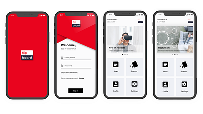 flipboard mobile app design login page logo ui