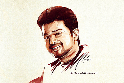 Happy Birthday Thalapathy Vijay Sir. art digital art drawing film hbdthalapathyvijay illustration india movie painting portrait sivadigitalart tamil thalapathy thalapathy vijay vijay