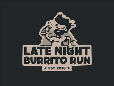 LNBR branding burrito design icon illustration logo man moon night run running sticker typography vector