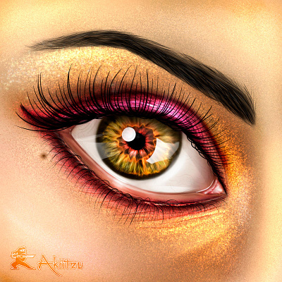 Eye art digital eye eyebrows eyelash glitters illustration makeup skin